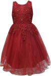 GIRLS DRESSY DRESS (0515746) BURGUNDY